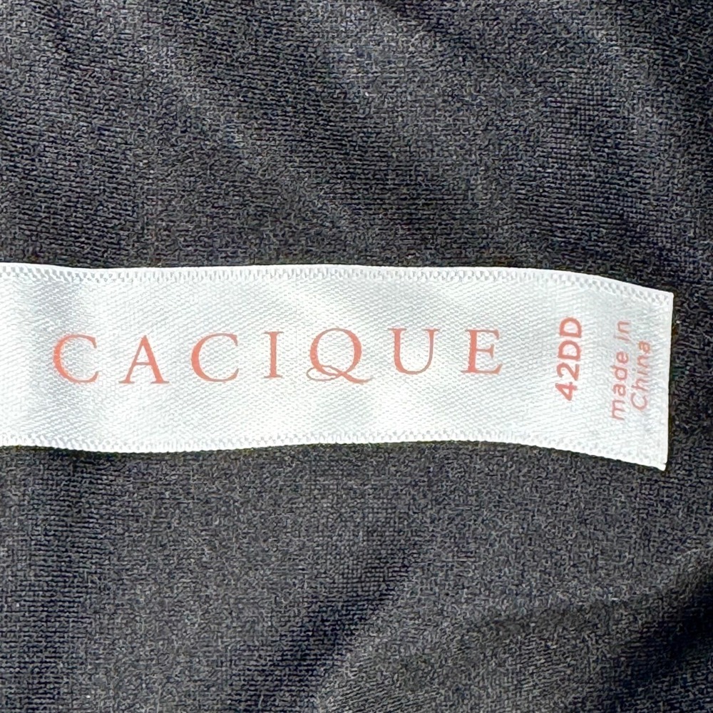 Cacique Lightly Lined Lounge Bra Wireless Pullover Comfort Heather Gray 42DD - Picture 6 of 9